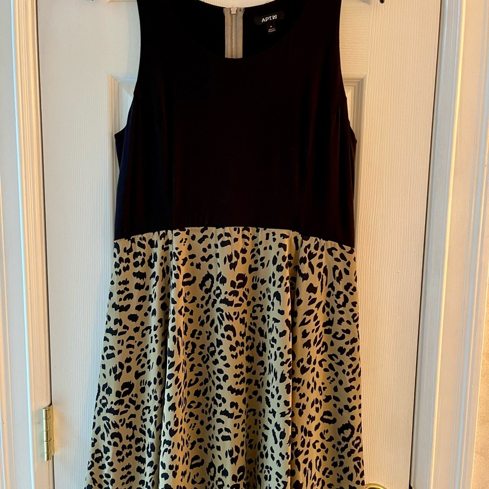 Apt. 9 Women’s Black and Tan Leopard Print Dress